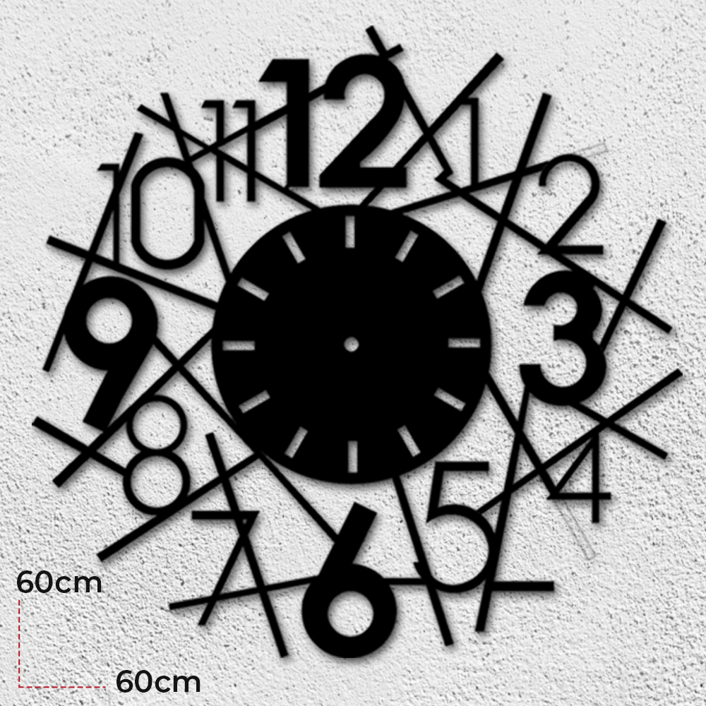 Çizgi Detaylı Metal Duvar Saati (6007)